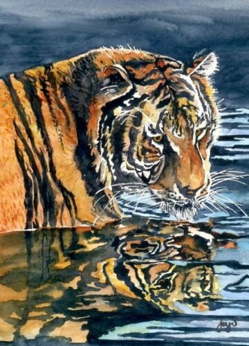 Pretty Boy, a wildlife painting of a tiger by Joy Skinner